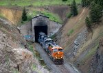 BNSF and Montana Rail Link Power Exit the Bozeman Pass Tunnel